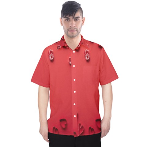 Valentine Day Logo Heart Ribbon Men s Hawaii Shirt by artworkshop