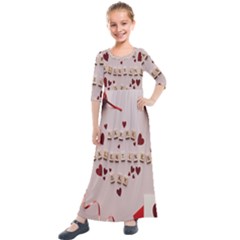 Valentine Gift Box Kids  Quarter Sleeve Maxi Dress by artworkshop