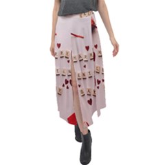 Valentine Gift Box Velour Split Maxi Skirt by artworkshop