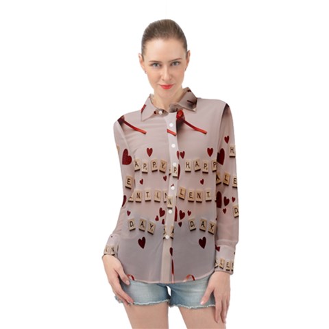 Valentine Gift Box Long Sleeve Chiffon Shirt by artworkshop