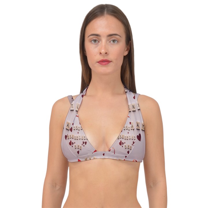 Valentine Gift Box Double Strap Halter Bikini Top