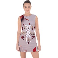 Valentine Gift Box Lace Up Front Bodycon Dress by artworkshop