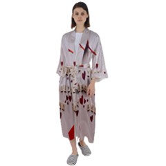 Valentine Gift Box Maxi Satin Kimono by artworkshop