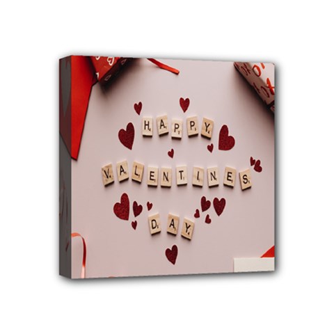 Valentine Gift Box Mini Canvas 4  X 4  (stretched) by artworkshop