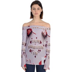 Valentine Gift Box Off Shoulder Long Sleeve Top by artworkshop