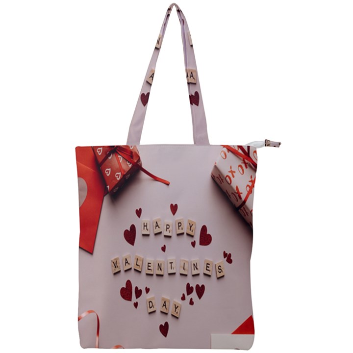 Valentine Gift Box Double Zip Up Tote Bag