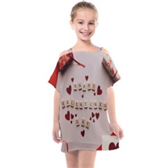 Valentine Gift Box Kids  One Piece Chiffon Dress by artworkshop