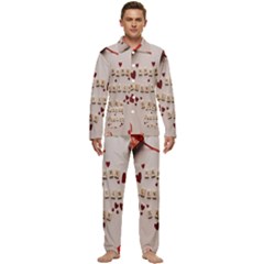 Valentine Gift Box Men s Long Sleeve Velvet Pocket Pajamas Set by artworkshop