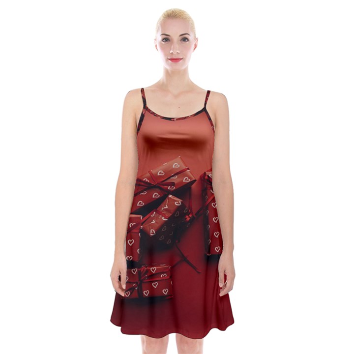 Valentines Gift Spaghetti Strap Velvet Dress