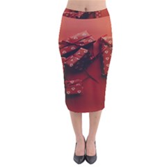 Valentines Gift Velvet Midi Pencil Skirt by artworkshop