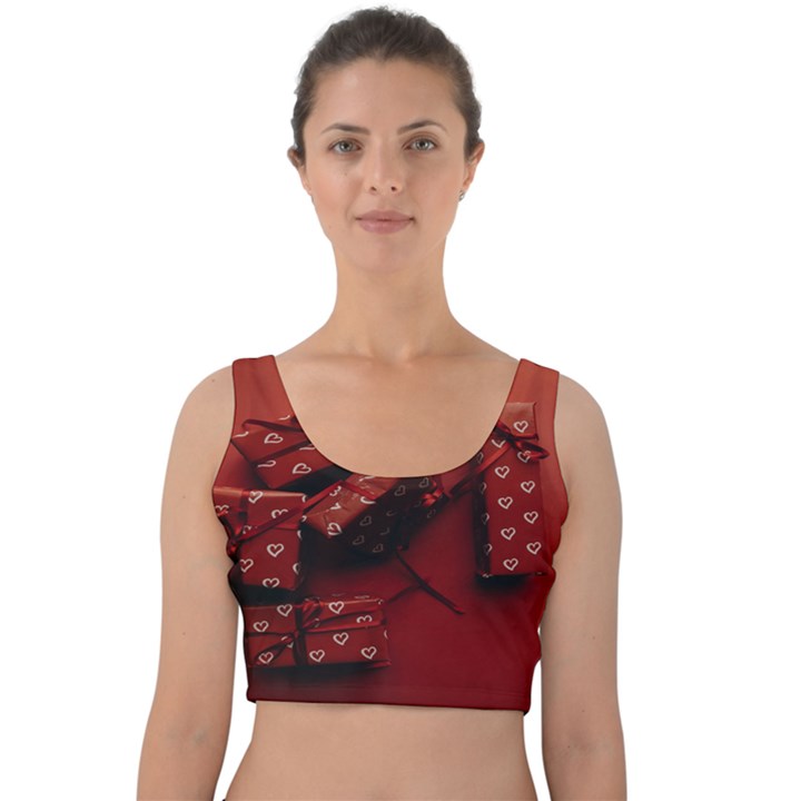 Valentines Gift Velvet Crop Top