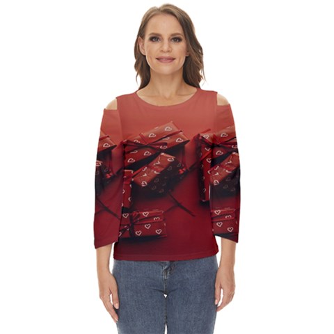 Valentines Gift Cut Out Wide Sleeve Top by artworkshop