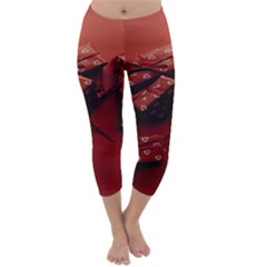 Valentines Gift Capri Winter Leggings  by artworkshop