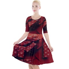 Valentines Gift Quarter Sleeve A-line Dress by artworkshop