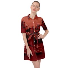 Valentines Gift Belted Shirt Dress by artworkshop