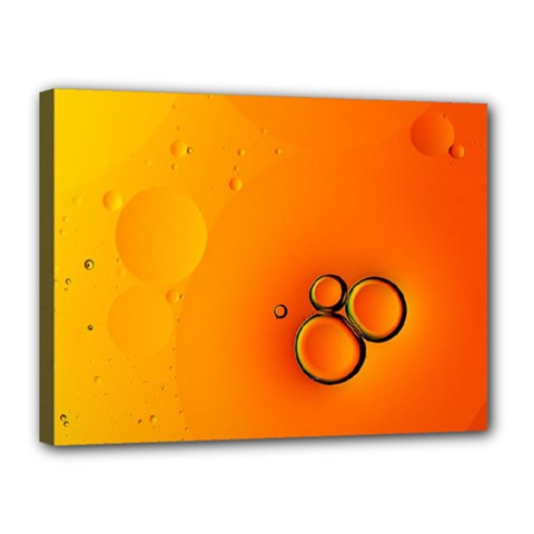 Wallpaper Liquid Bubbles Macro Orange Bright Canvas 16  X 12  (stretched) by artworkshop