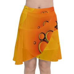 Wallpaper Liquid Bubbles Macro Orange Bright Chiffon Wrap Front Skirt by artworkshop