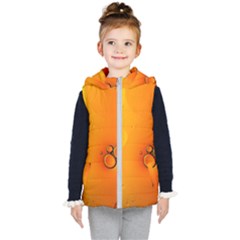 Wallpaper Liquid Bubbles Macro Orange Bright Kids  Hooded Puffer Vest by artworkshop