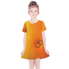 Wallpaper Liquid Bubbles Macro Orange Bright Kids  Simple Cotton Dress by artworkshop