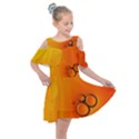 Wallpaper Liquid Bubbles Macro Orange Bright Kids  Shoulder Cutout Chiffon Dress View1