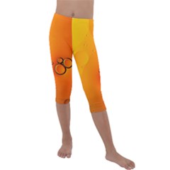 Wallpaper Liquid Bubbles Macro Orange Bright Kids  Lightweight Velour Capri Leggings  by artworkshop