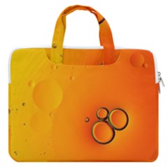 Wallpaper Liquid Bubbles Macro Orange Bright Macbook Pro 16  Double Pocket Laptop Bag  by artworkshop