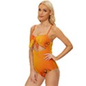 Wallpaper Liquid Bubbles Macro Orange Bright Knot Front One-Piece Swimsuit View2