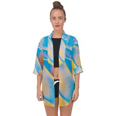 Water And Sunflower Oil Open Front Chiffon Kimono by artworkshop