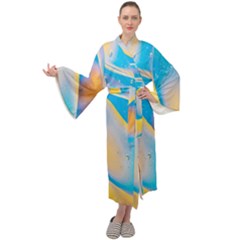 Water And Sunflower Oil Maxi Velour Kimono by artworkshop