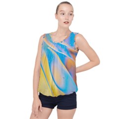 Water And Sunflower Oil Bubble Hem Chiffon Tank Top by artworkshop