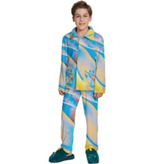 Water And Sunflower Oil Kids  Long Sleeve Velvet Pajamas Set by artworkshop