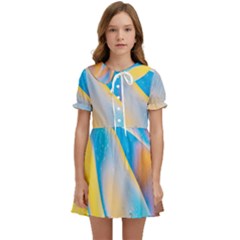 Water And Sunflower Oil Kids  Sweet Collar Dress by artworkshop