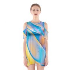 Water And Sunflower Oil Shoulder Cutout One Piece Dress by artworkshop