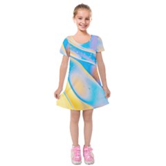 Water And Sunflower Oil Kids  Short Sleeve Velvet Dress by artworkshop