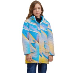 Water And Sunflower Oil Kid s Hooded Longline Puffer Jacket by artworkshop