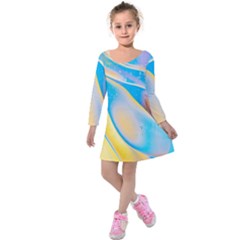 Water And Sunflower Oil Kids  Long Sleeve Velvet Dress by artworkshop