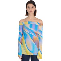 Water And Sunflower Oil Off Shoulder Long Sleeve Top by artworkshop