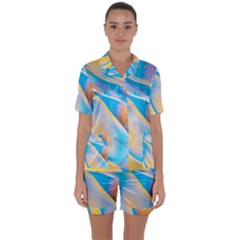 Water And Sunflower Oil Satin Short Sleeve Pajamas Set by artworkshop