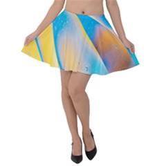 Water And Sunflower Oil Velvet Skater Skirt by artworkshop