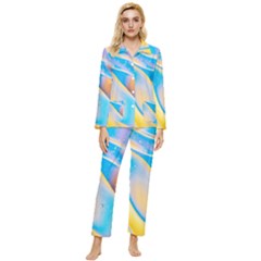 Water And Sunflower Oil Womens  Long Sleeve Velvet Pocket Pajamas Set by artworkshop