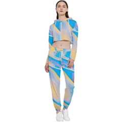 Water And Sunflower Oil Cropped Zip Up Lounge Set by artworkshop