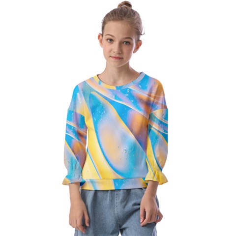 Water And Sunflower Oil Kids  Cuff Sleeve Top by artworkshop