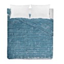 White And Blue Brick Wall Duvet Cover Double Side (Full/ Double Size) View1