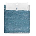 White And Blue Brick Wall Duvet Cover Double Side (Full/ Double Size) View2