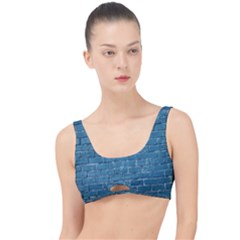 White And Blue Brick Wall The Little Details Bikini Top by artworkshop