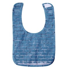 White And Blue Brick Wall Baby Bib by artworkshop