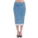 White And Blue Brick Wall Velvet Midi Pencil Skirt View1