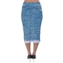 White And Blue Brick Wall Velvet Midi Pencil Skirt View2