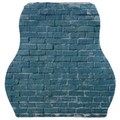 White And Blue Brick Wall Car Seat Velour Cushion  by artworkshop