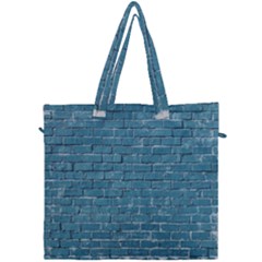 White And Blue Brick Wall Canvas Travel Bag by artworkshop